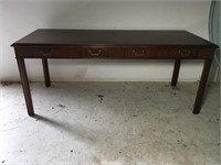 Table Desk Mahogany with 2 center drawers  (M)