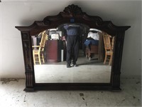 Mirror Wood Frame Dark Walnut Finish (C)