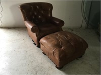 Lansing Leather Chair and Ottoman All Leather (M)