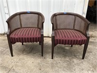 (2) Cane Back Barrel Guest Side Chairs