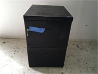2 Drawer Black Wooden File Cabinet (B)