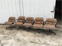 (5) Knoll Pollock Chairs Brown