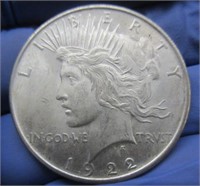 1922 peace silver dollar