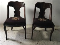 Two Victorian Armless chairs (M)