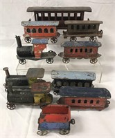 American Hand-Painted Tin Floor Trains