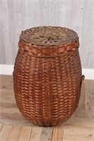 Antique Splint Lidded Basket