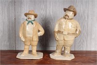 Teddy Roosevelt Glazed Ceramic Figures