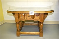 Matching Pair of Drop Leaf End Tables Drawer in