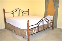 King Size Bed Wood & Metal Framed With Mattress