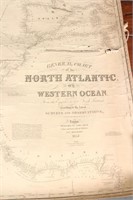 1852 English Chart of The North Atlantic