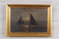 Charles Dorion Nocturne Seascape Painting