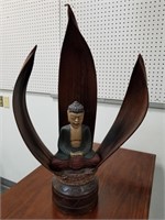 LARGE CARVED BUDDHA SCULPTURE