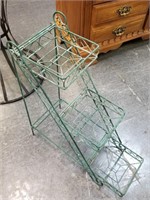 GREEN IRON TIERED PLANTER STAND