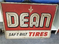 LARGE DEAN TIRES PAINTED METAL SIGN