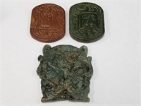 3PC VTG CHINESE CARVED STONES