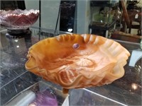 IMPERIAL SLAG GLASS FOOTED BOWL