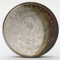 1880-S Morgan Rainbow Silver Dollar - AU