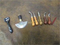 Leather Working & Finish Tools: 8 piece lot