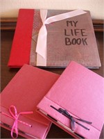Homemade Red Lifebook & 2 Small Journals