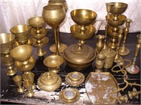 Over 30 Vtg Pieces of Etched India Brass