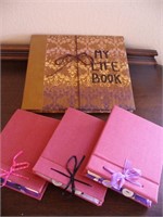 Homemade Brown Lifebook & 3 Journals