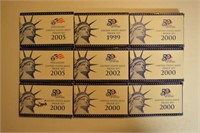 (9) 1999-2005 United States Mint Proof Sets