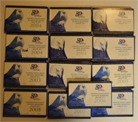 (13) 1999-2008 State Quarter Proof Sets