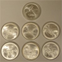 (7) Canada 1976 $10 Olympic Sterling Silver Coins