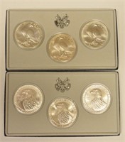 1983 & 1984 3pc Olympic Silver Dollar Sets MIB