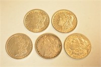 Lot Of 5 1887-1898 Morgan Silver Dollars