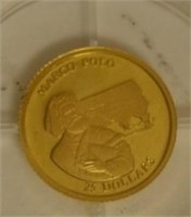 2001Republic Of Liberia $25 Gold Coin
