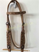 New Leather Browband Headstall: Buck Stitched,