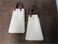 Custom Canvas Bags with Leather Handle: 2pc lot
