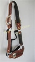 Leather Halter w/ Copper Dots "Cowgirl Up"