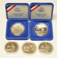 (5) 1986 Statue Of Liberty Silver Dollar Coins