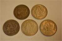 Lot Of 5 1921-P Morgan Silver Dollars