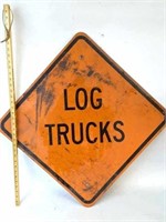 Log Trucks Orange Road Sign