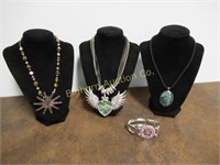 Ladies Western Necklaces & Bracelet 4pc lot
