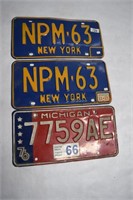 Lot Of 3 USA License Plates - 72, 72, 76