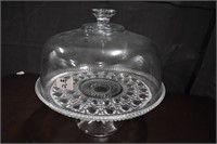 Covered Glass Pedestal Cake Stand