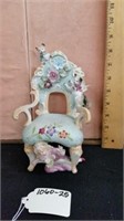 Bisque Porcelain Chair Figurine