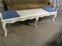 French style coffee table w. upholstered ends