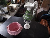 Planter / Vase Lot / Pink Planter / Pitcher