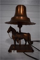 Vintage Horse Base Metal Electrical Lamp