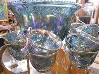 Indiana Glass Punch Bowl and Cups