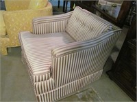 Stripped upholstered chair