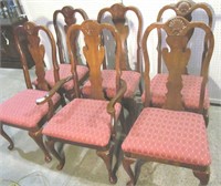 Dining chairs, shell motif, 6 x $,