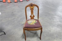 Small occasional chair with tapestry seat