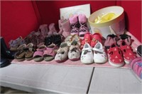 Big grouping of little girl's shoes