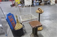 Metal chair, ashtray and more